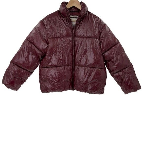 a new day Jackets & Blazers - NWT A New Day Puffer Jacket Water Resistant Burgundy Red Quilted Coat Size Small